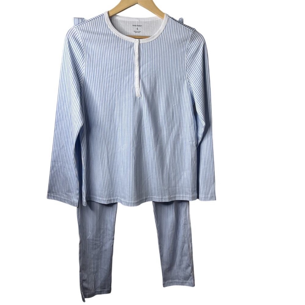 Roller Rabbit Light Blue Striped Pima Cotton Pajama Set